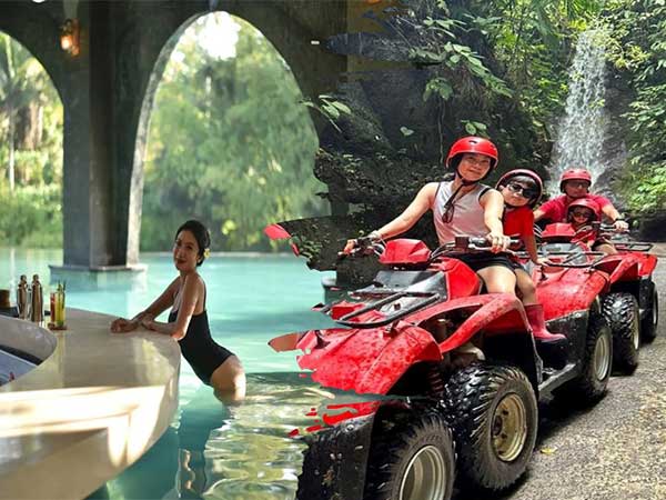 Bali atv quad bike and tlaga singha river pool
