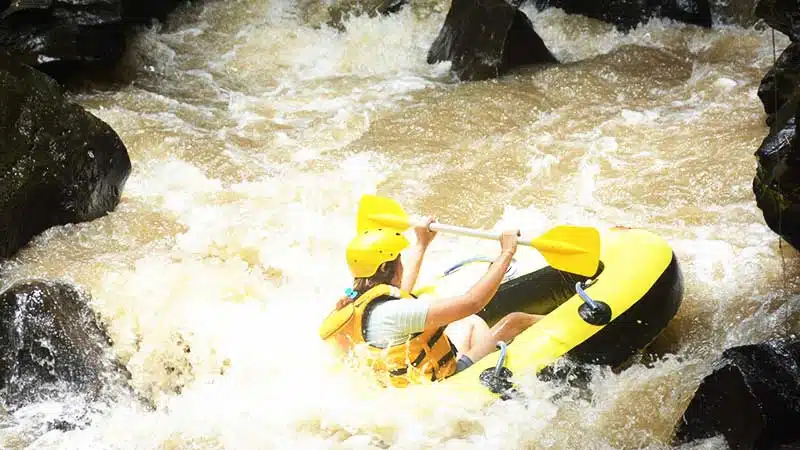 Wos River Tubing Bali; Tubing tour through waterfall and canyon