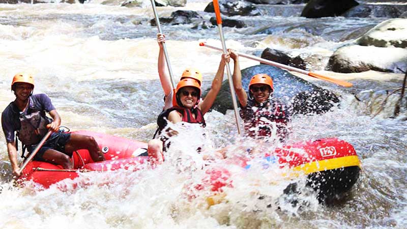 Bali ATV Quad Bike through tunnel waterfall and white water rafting combo tour