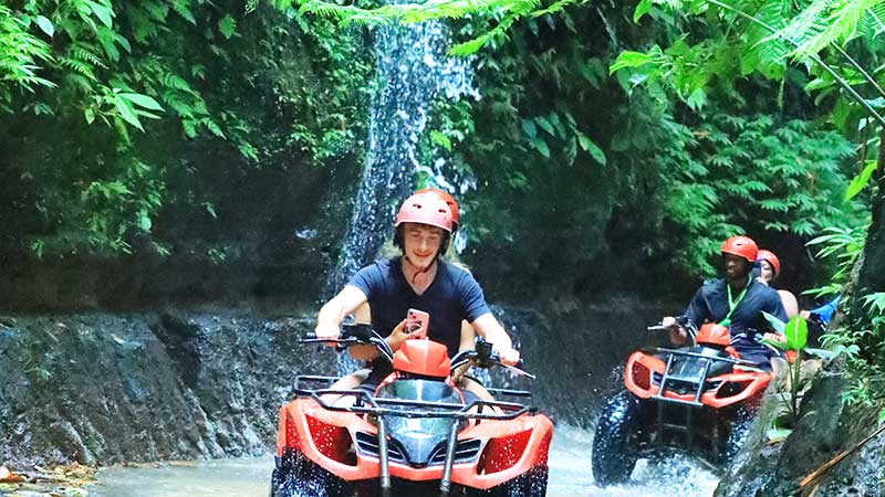 Ubud Bali ATV Quad Bike Long Tunnel - Waterfall & Rafting
