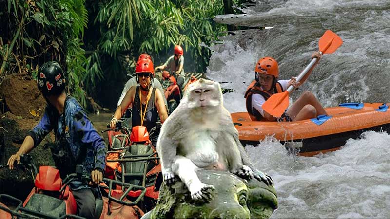 ATV Ride Monkey Forest and River Tubing