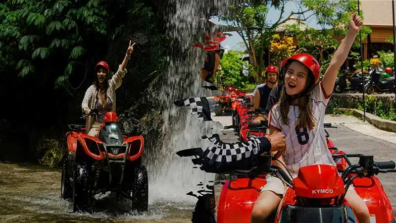 First-time ATV experience for 13yo in Waterfalls, Caves & Mud Bali